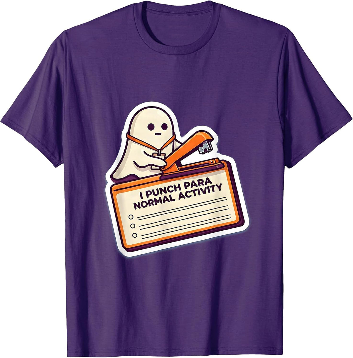 I Punch Para Normal Activity Funny Paraprofessional Ghost T-Shirt - Purple