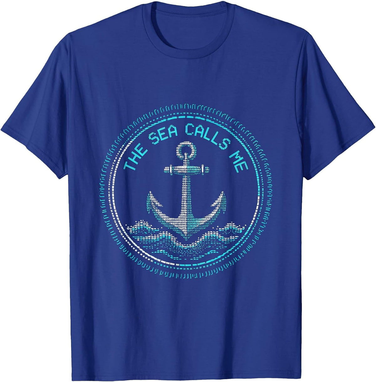 Men's The Sea Calls Me Navy Ocean Lover Design T-Shirt - Royal Blue