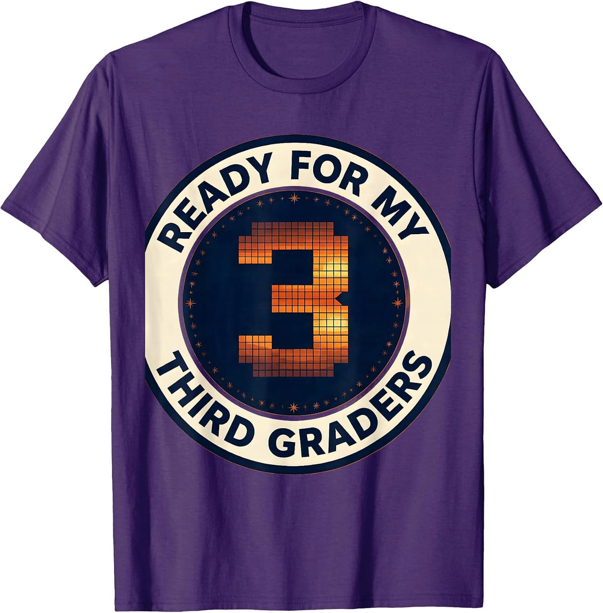 Ready For My Third Graders Retro Teacher Back To School T-Shirt - Purple