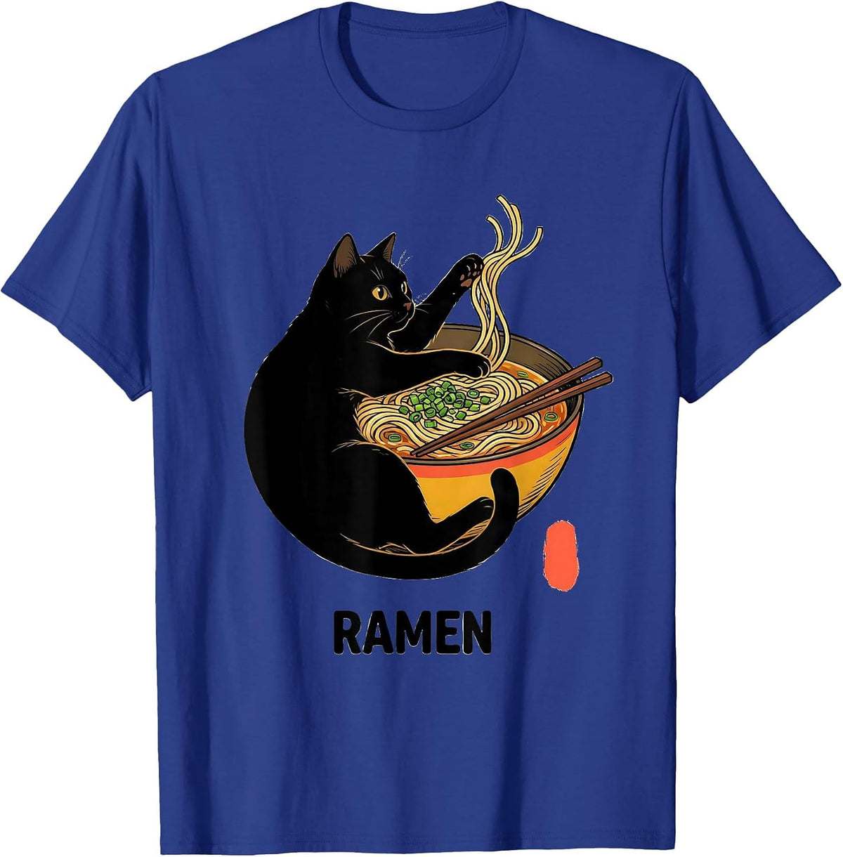 Men's RAMEN Bold Kawaii Anime Cat Ramen Lover Gift T-Shirt - Royal Blue