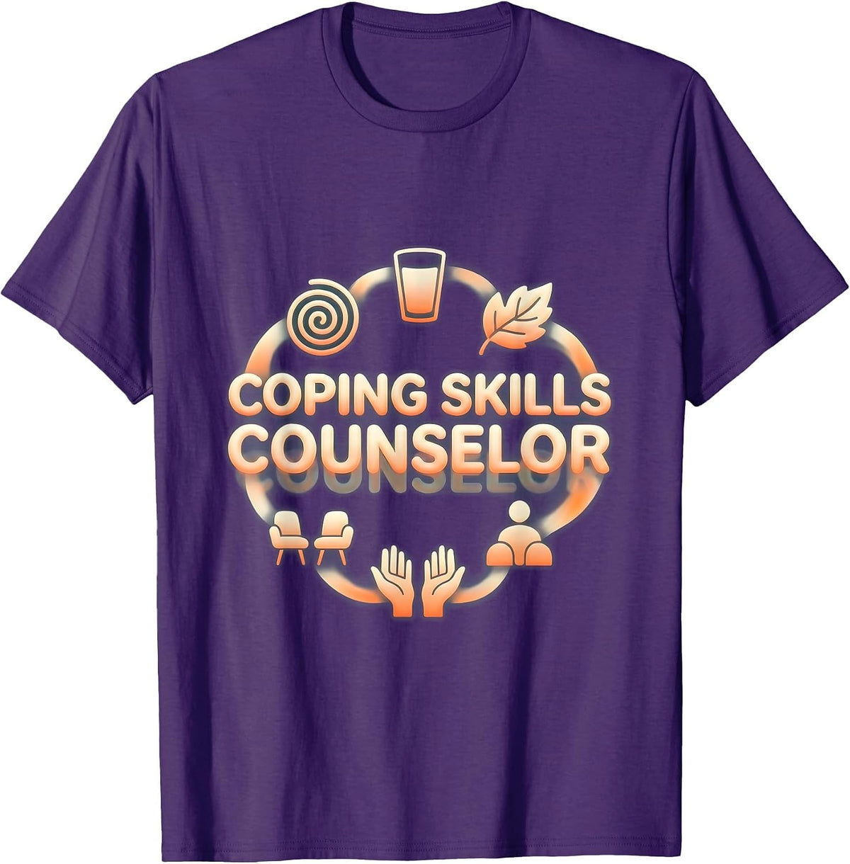 Coping Skills Counselor Mental Health Awareness Therapist T-Shirt - Purple