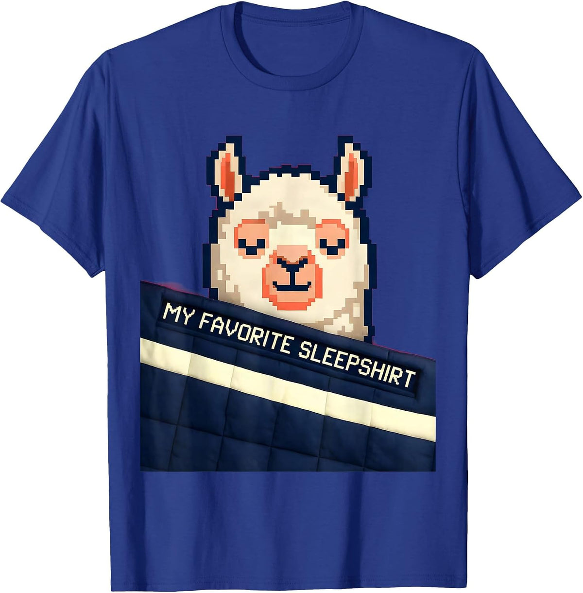 My Favorite Sleepshirt Cute Pixel Art Alpaca Kids Sleepwear T-Shirt - Royal Blue