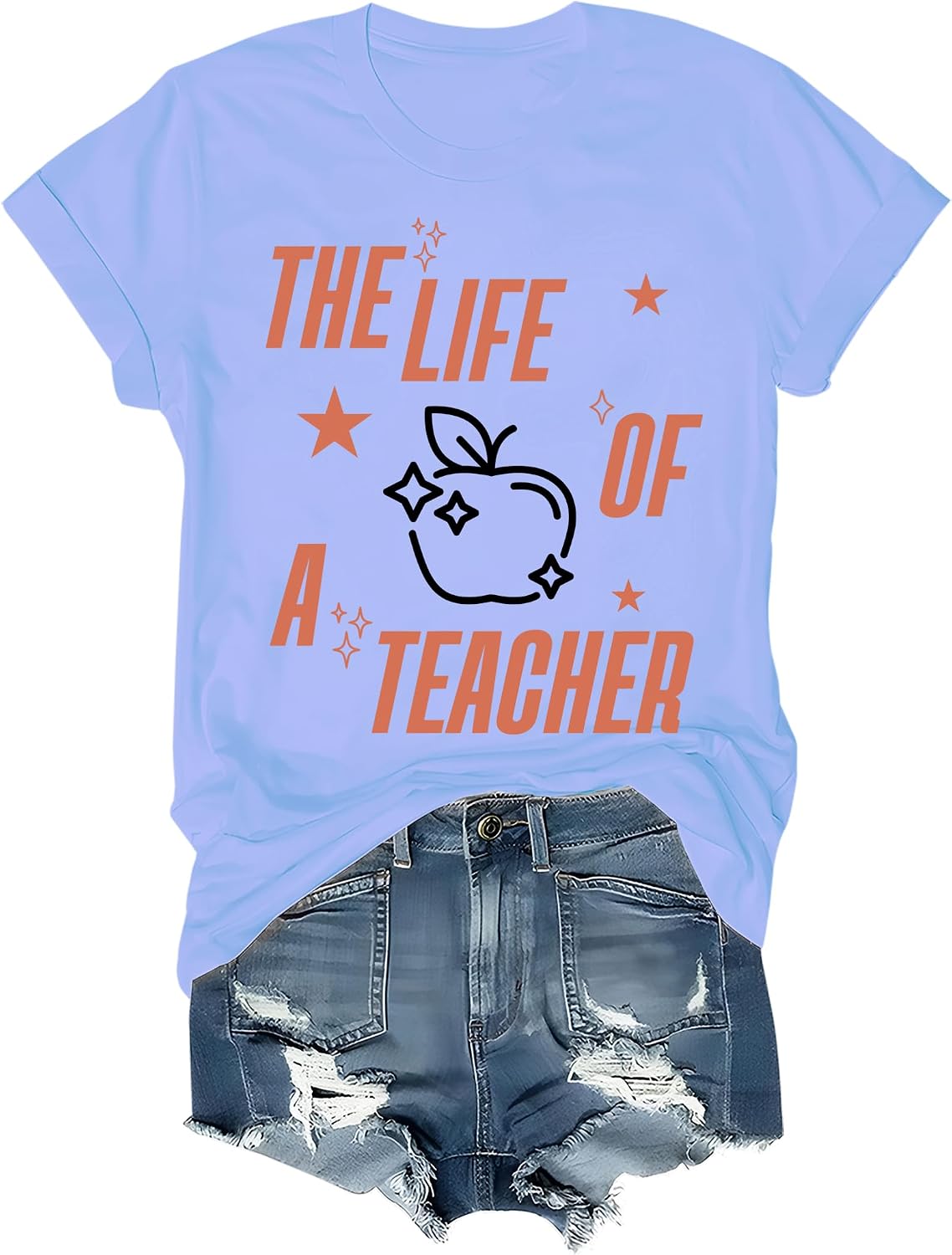 The Life of a Teacher Shirt, Back to School Shirts, Music Fan Teacher T-Shirt - Sky Blue