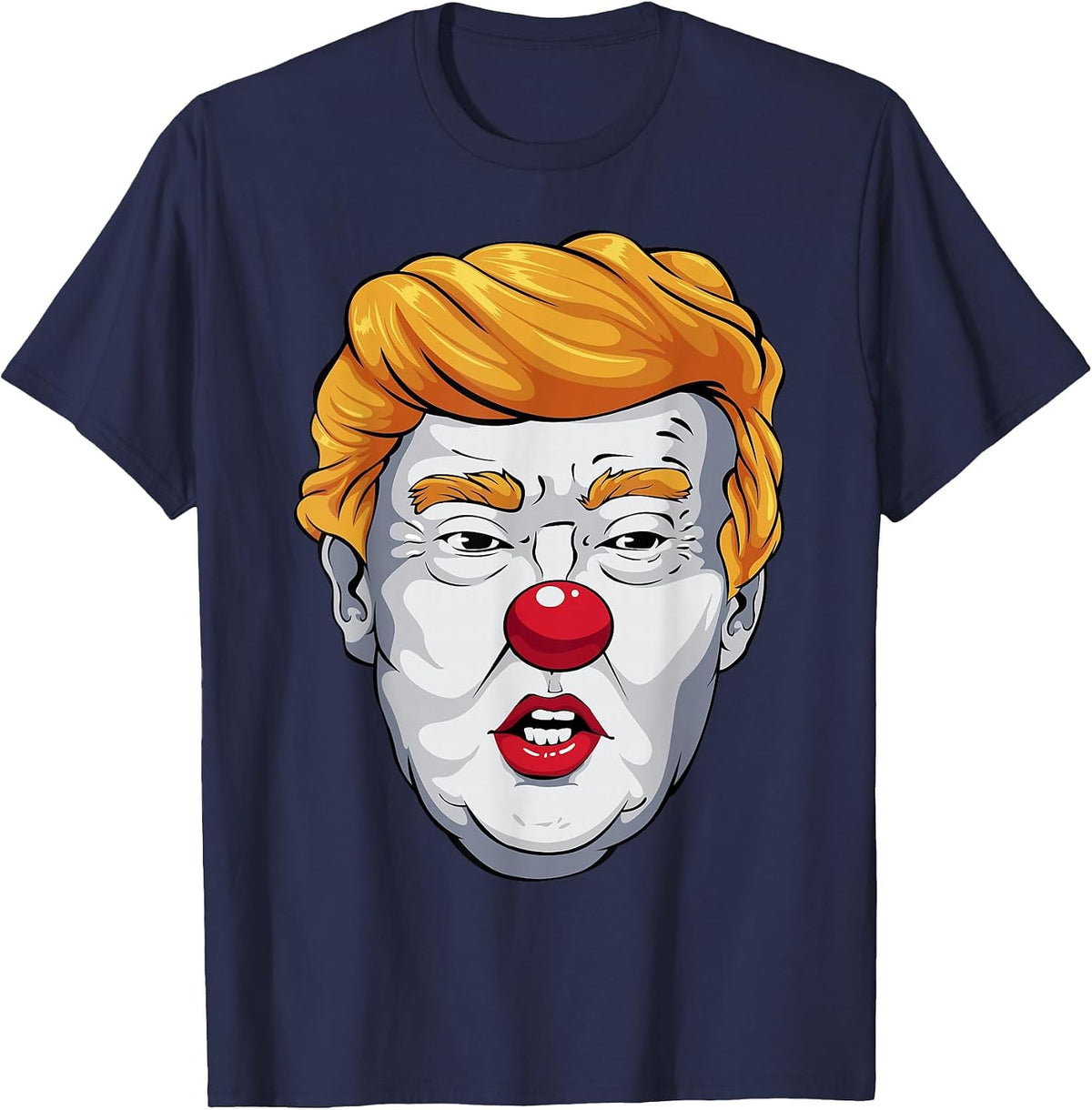 Funny Anti Trump Clown 2024 Election Halloween Costume T-Shirt - Navy Blue