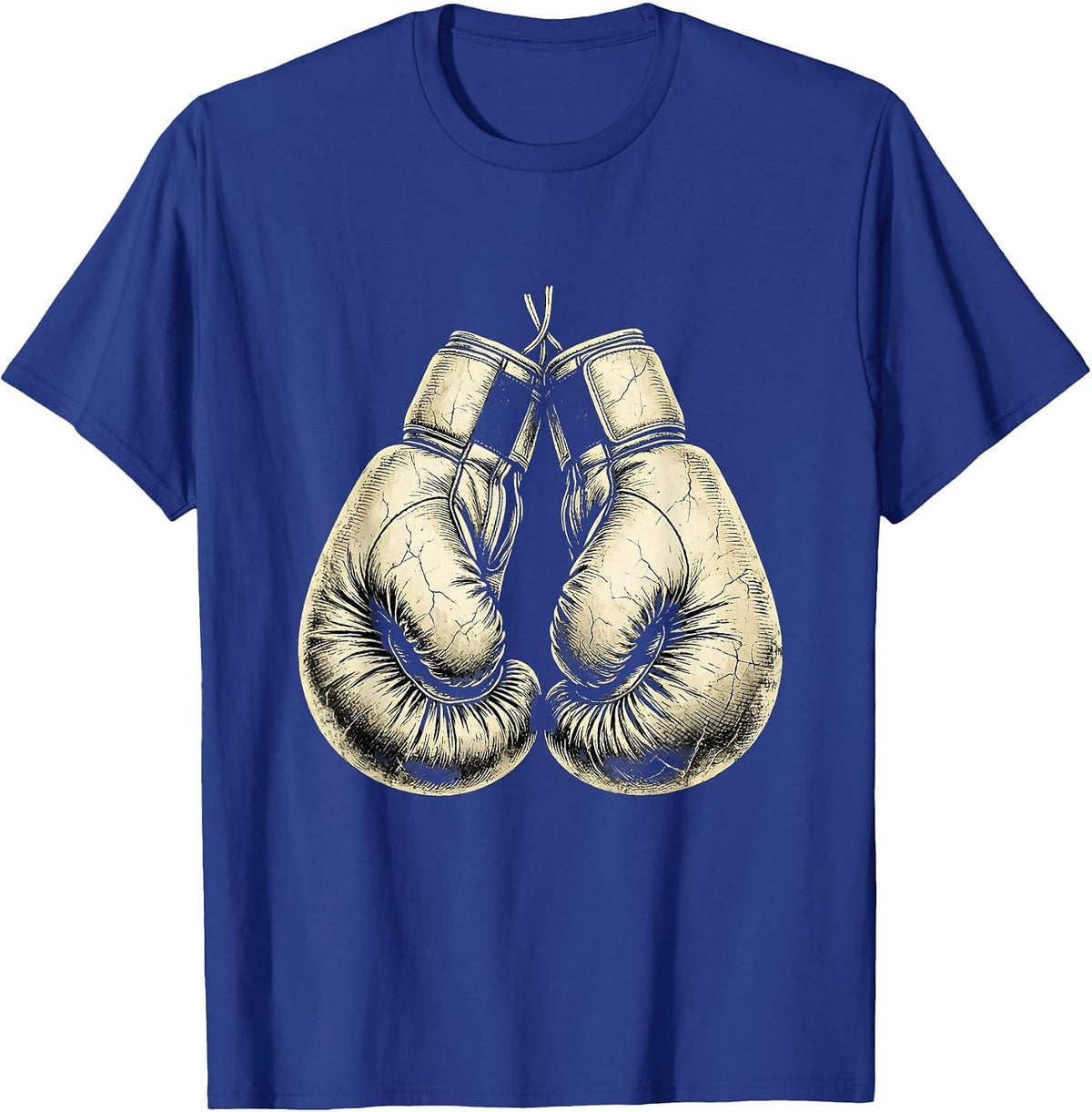 Boxer Gloves Raised in Victory Graphic Tee T-Shirt - Royal Blue