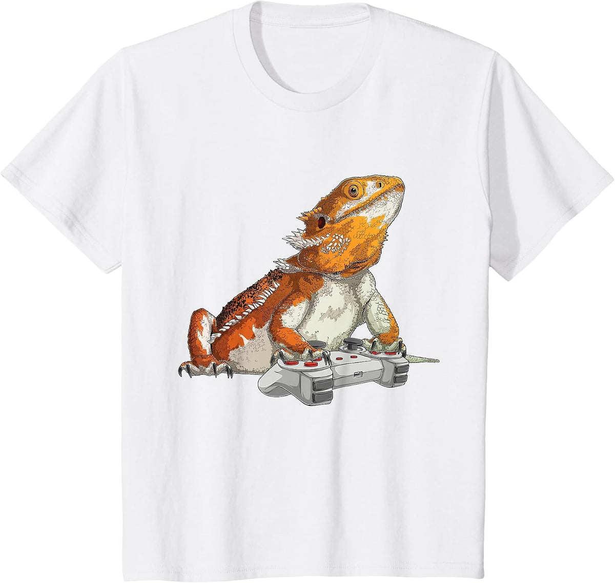 Bearded Dragon Playing Video Games Reptiles Lizard Gamers T-Shirt - White