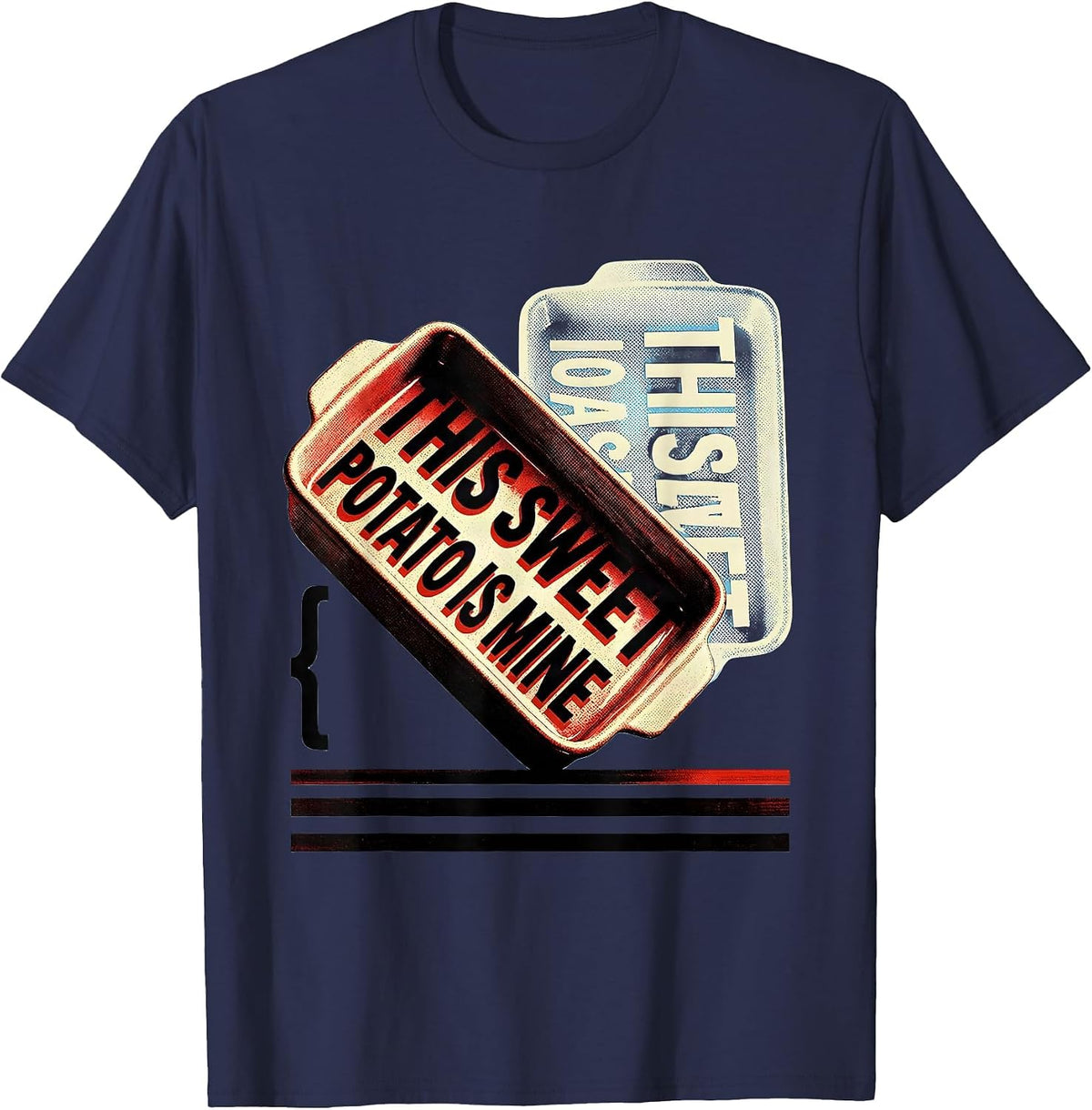 Men's This Sweet Potato Is Mine Funny Couples Matching T-Shirt - Navy Blue
