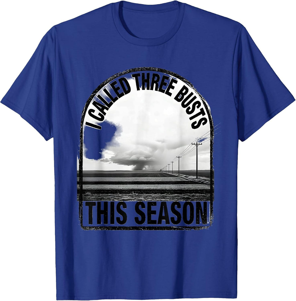 Men's I Called Three Busts This Season Storm Chaser Meteorology T-Shirt - Royal Blue