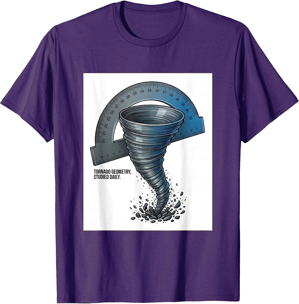 Tornado Geometry Studied Daily Meteorology Storm Chaser T-Shirt - Purple