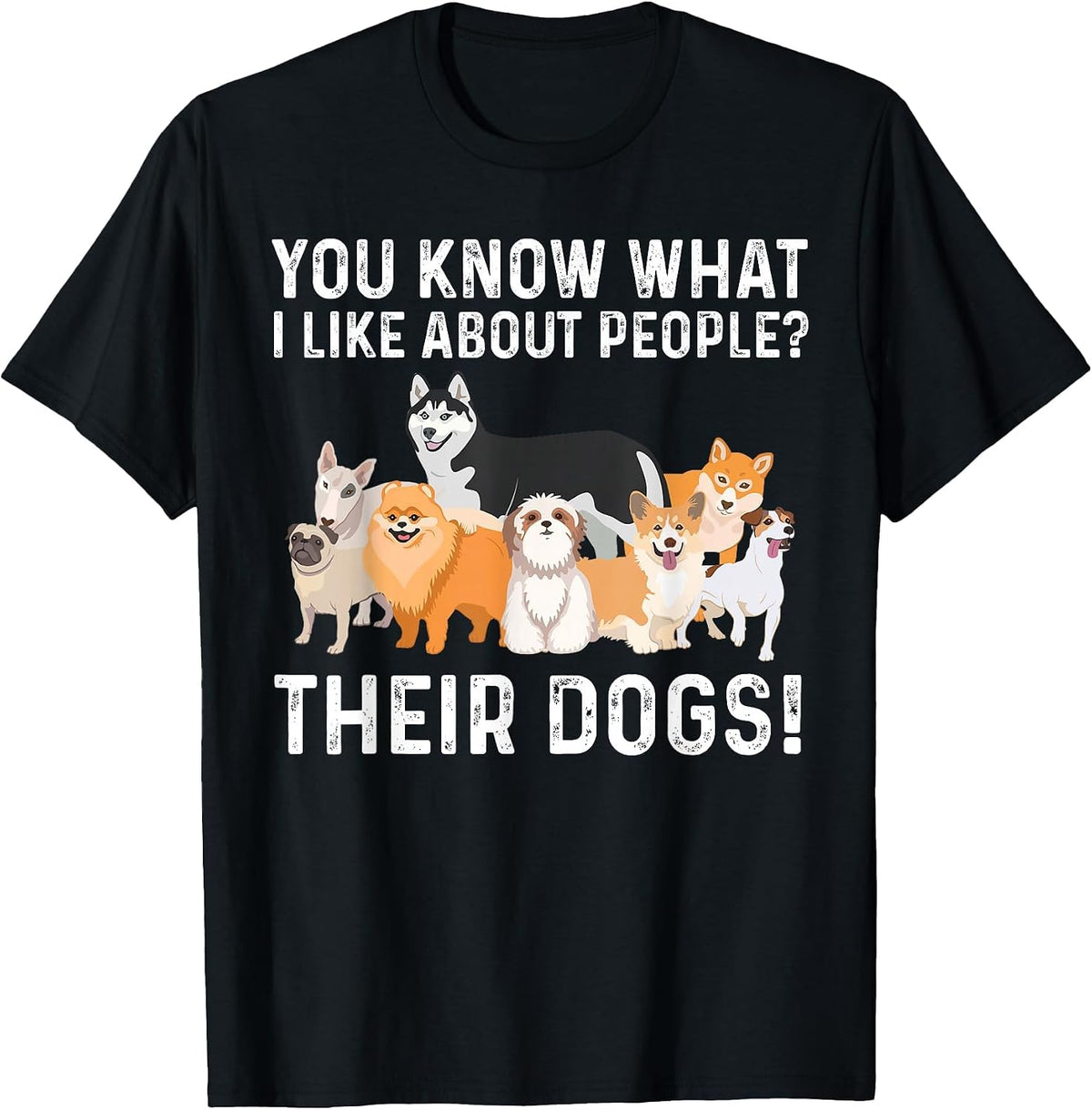 Cute Dog Design for Men Women Kids Dog Lovers I Like Dogs T-Shirt - Black