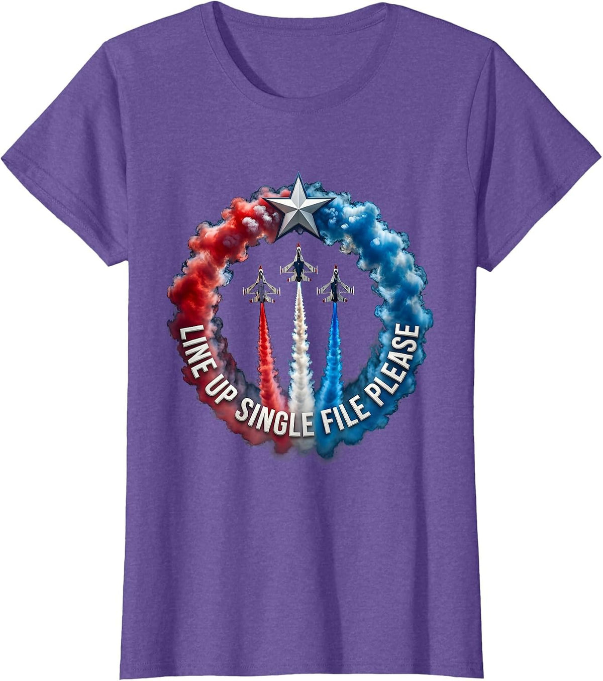 Line Up Single File Please 3rd Grade Teacher T-Shirt - Purple Heather