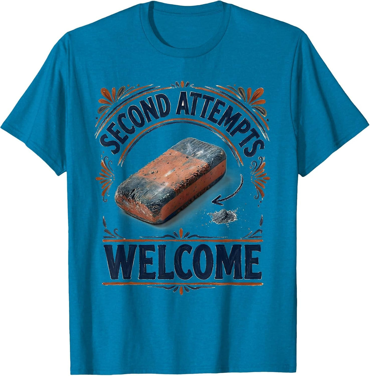 Second Attempts Welcome Folk Art Teacher Back To School T-Shirt - Sapphire Blue