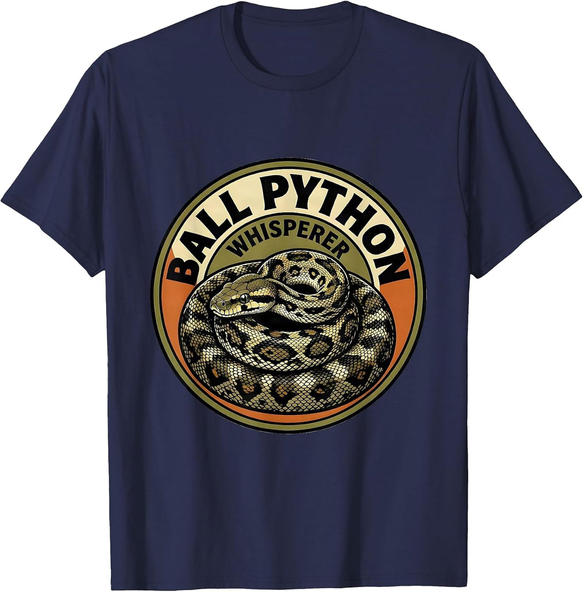Ball Python Whisperer Funny Reptile Lover Pet Owner T-Shirt - Navy Blue