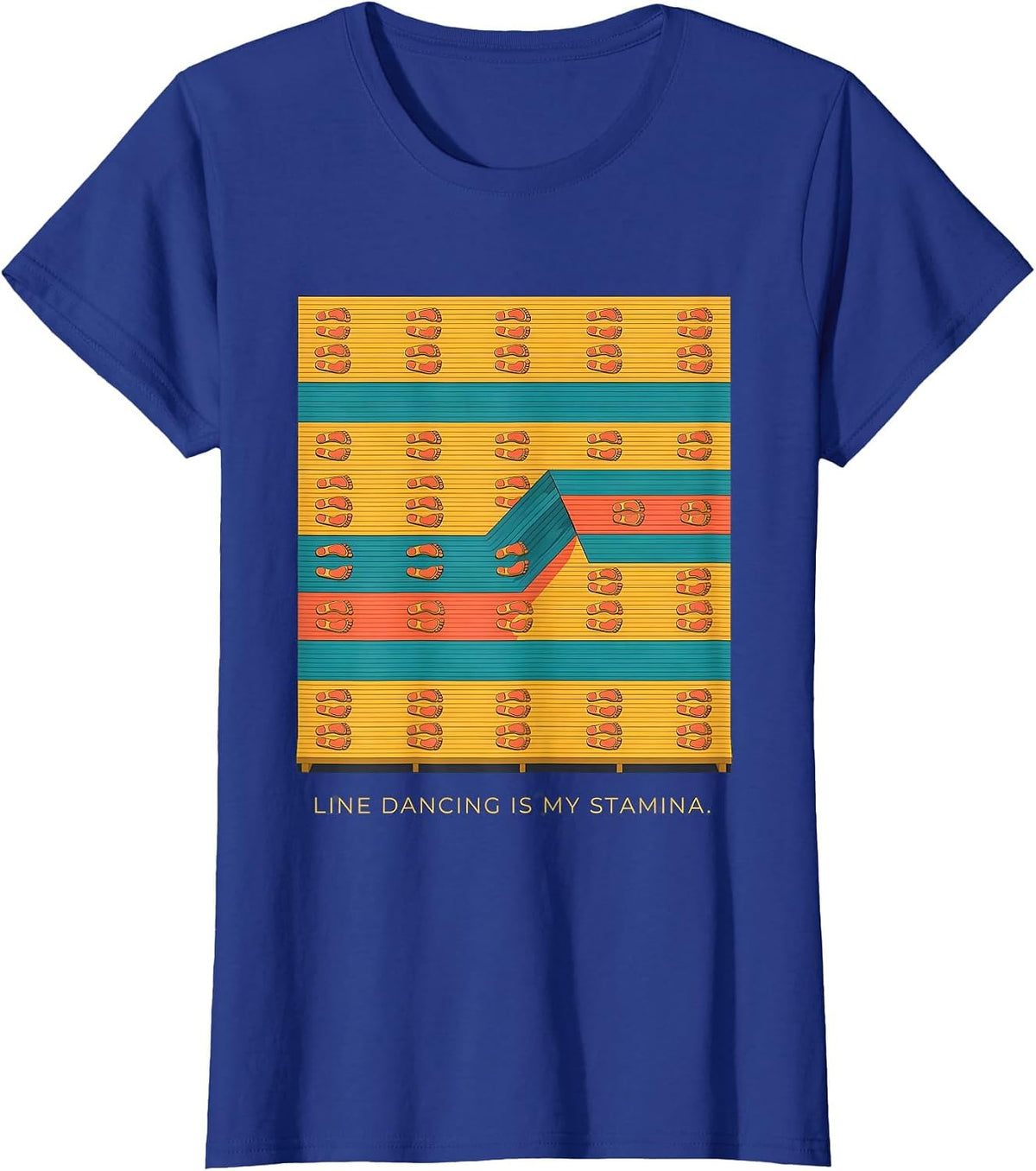Women's Line Dancing Is My Stamina Funny Line Dance Lover Humor T-Shirt - Royal Blue