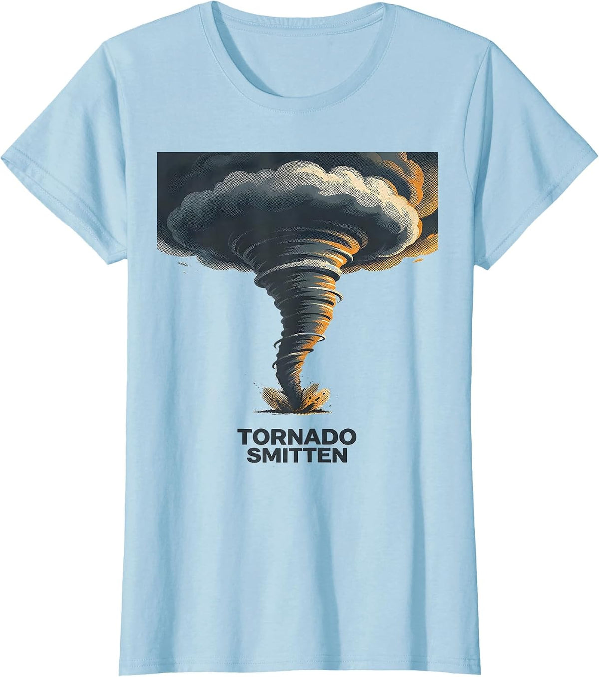 Tornado Smitten Funny Storm Chaser Meteorology Enthusiast T-Shirt - Baby Blue
