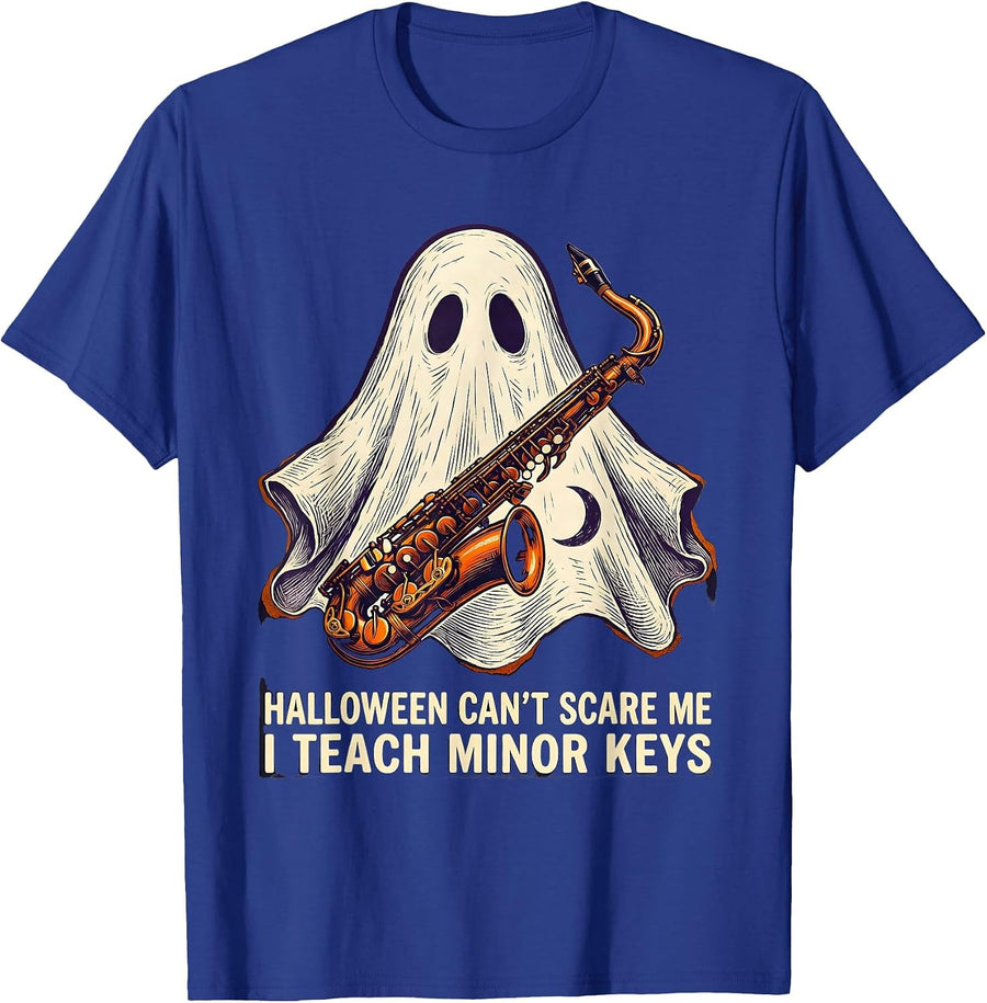 Halloween Can't Scare Me, I Teach Minor Keys Teacher T-Shirt - Royal Blue