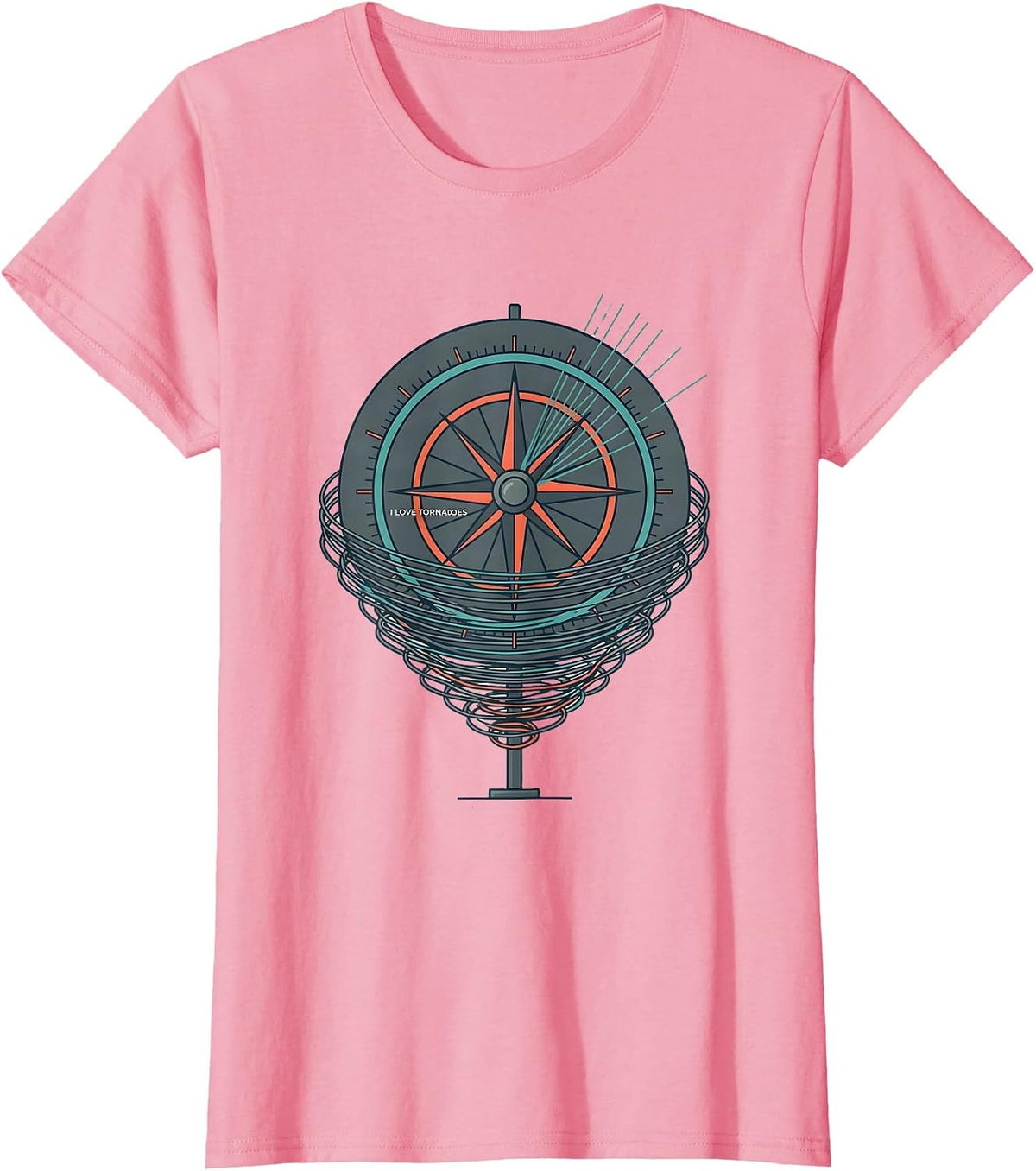 Women's I Love Tornadoes Flat Vector Storm Chaser Meteorology T-Shirt - Pink