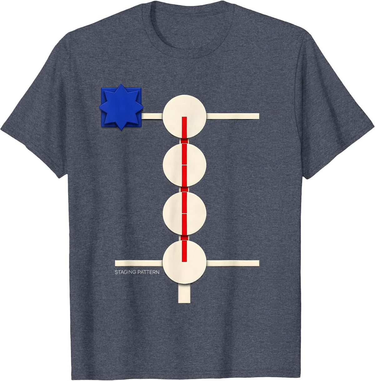 Staging Pattern Swiss International Patriotic RC Car Drag T-Shirt - Heather Blue