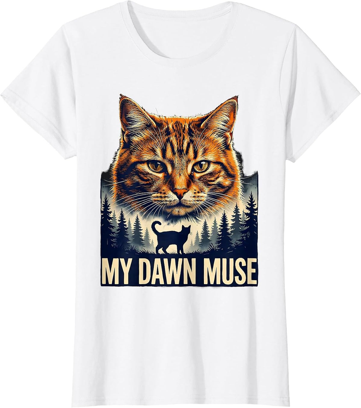 My Dawn Muse Vintage Cat Lover Retro 90s Wildlife T-Shirt - White