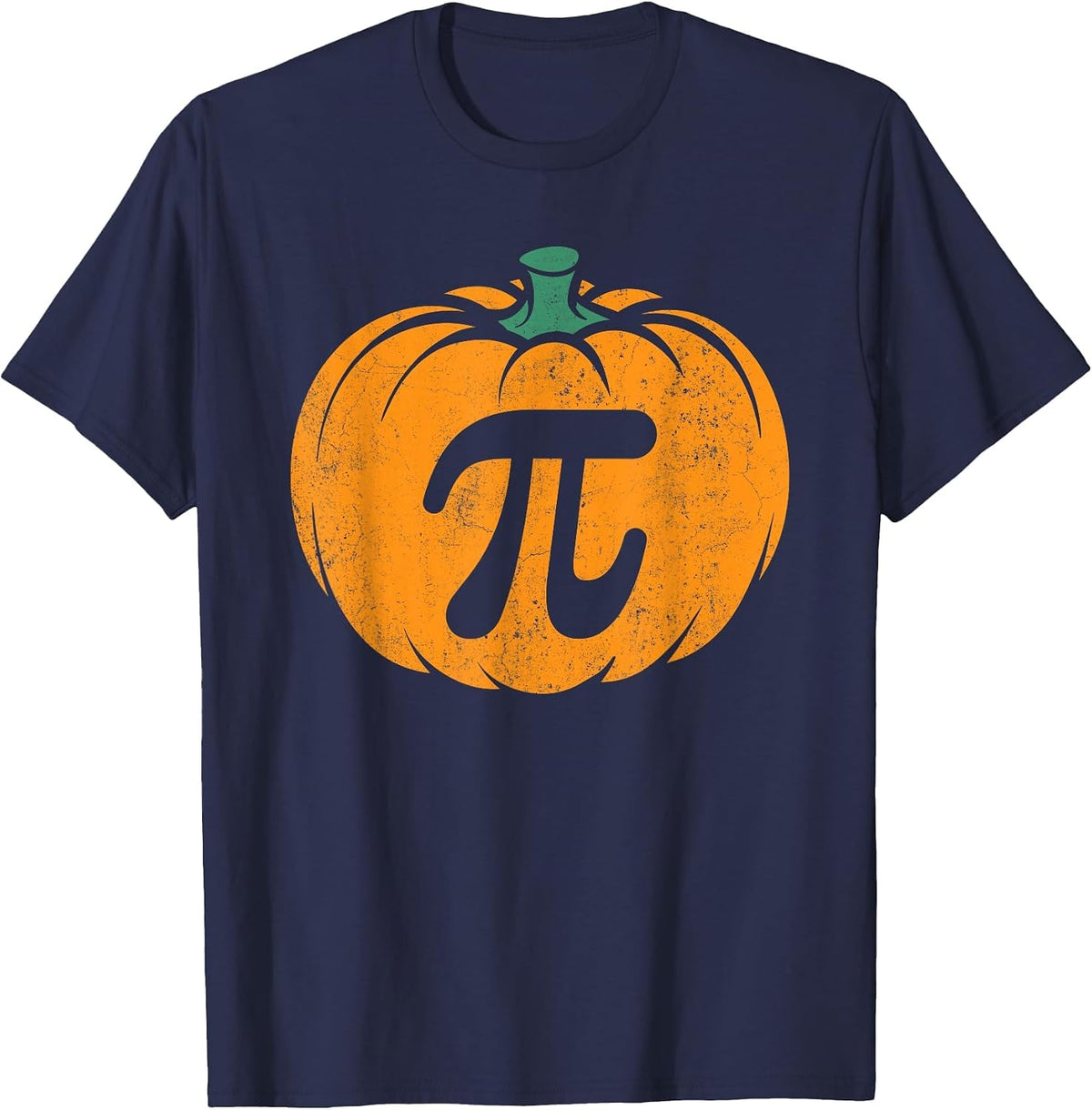 Thanksgiving Pumpkin Pi Pie Costume Math Teacher Halloween T-Shirt - Navy Blue