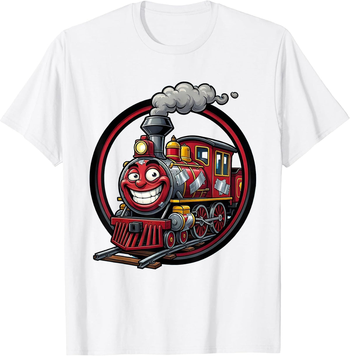Men's Not Always a Train Wreck Duct Tape Engine T-Shirt - White