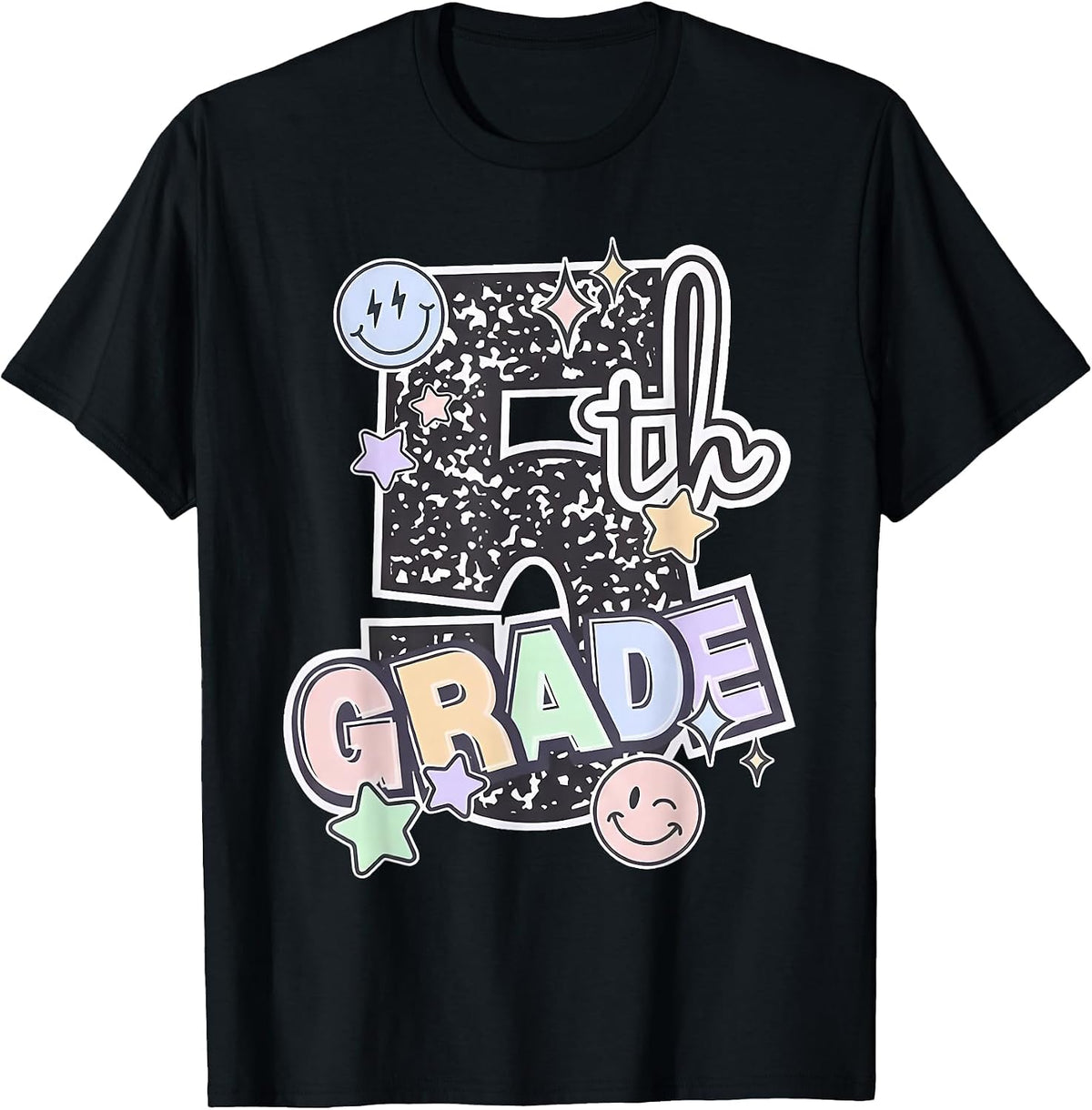 Fifth Grade 5th Grade Composition Notebook Teachers T-Shirt - Black