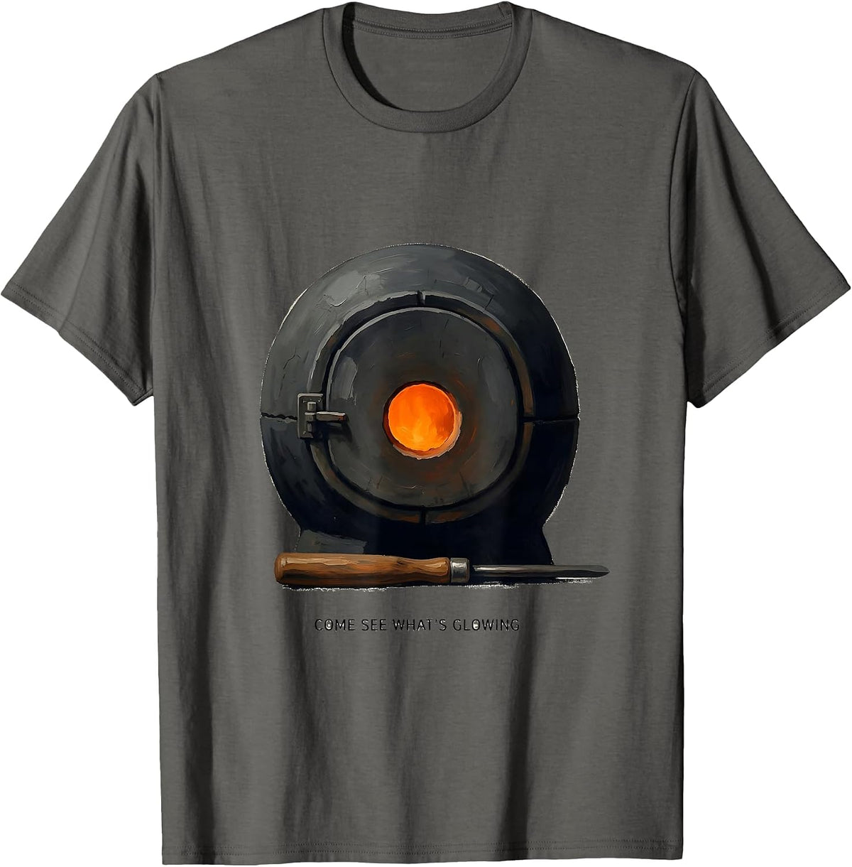 Men's Come See What's Glowing Funny Art Teacher Artist Humor T-Shirt - Asphalt Grey