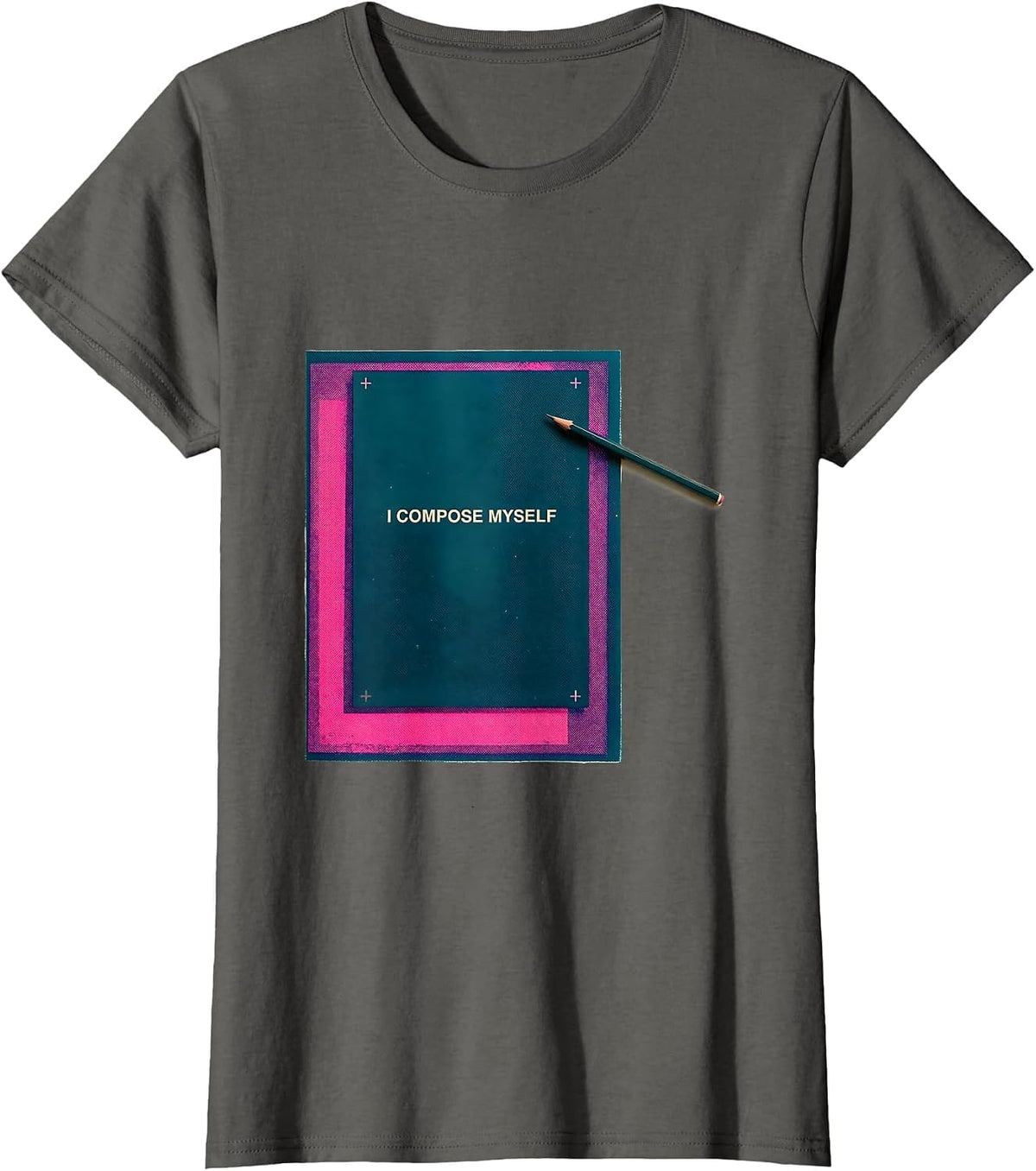 Women's I Compose Myself Risograph Artist Art Teacher Humor T-Shirt - Asphalt Grey
