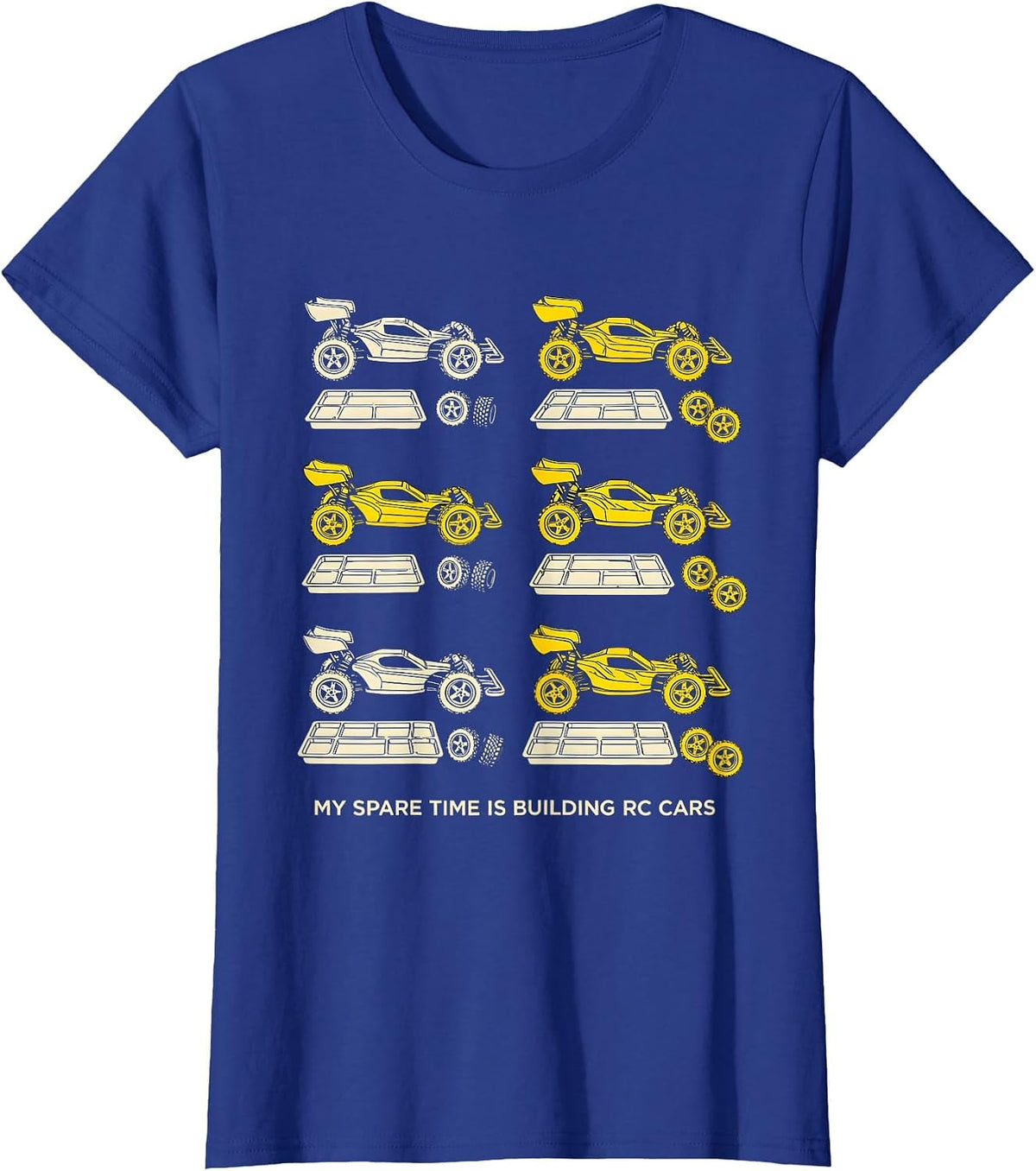 Women's My Spare Time Is Building RC Cars Funny Car Enthusiast T-Shirt - Royal Blue