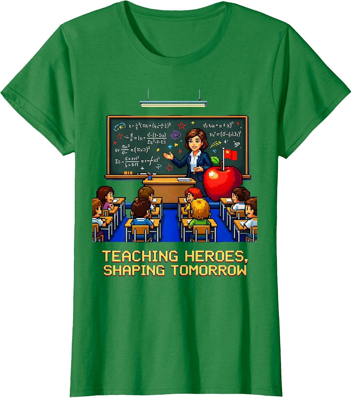 Women's Teaching Heroes Shaping Tomorrow Labor Day Design T-Shirt - Kelly Green