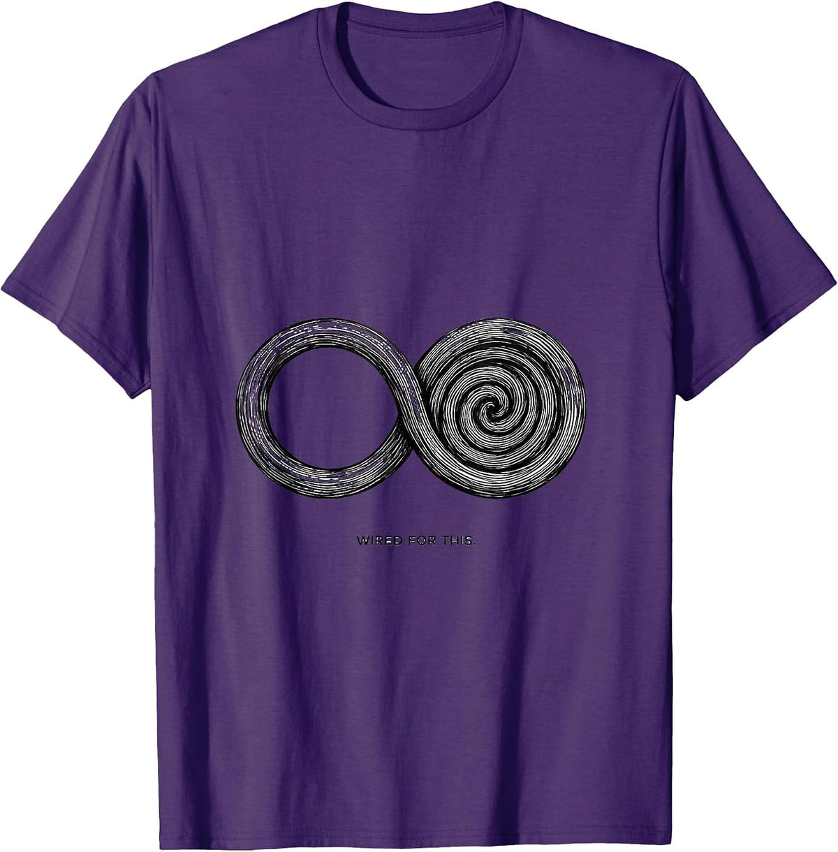Wired For This Line Art Autism ADHD Neurodiversity Awareness T-Shirt - Purple