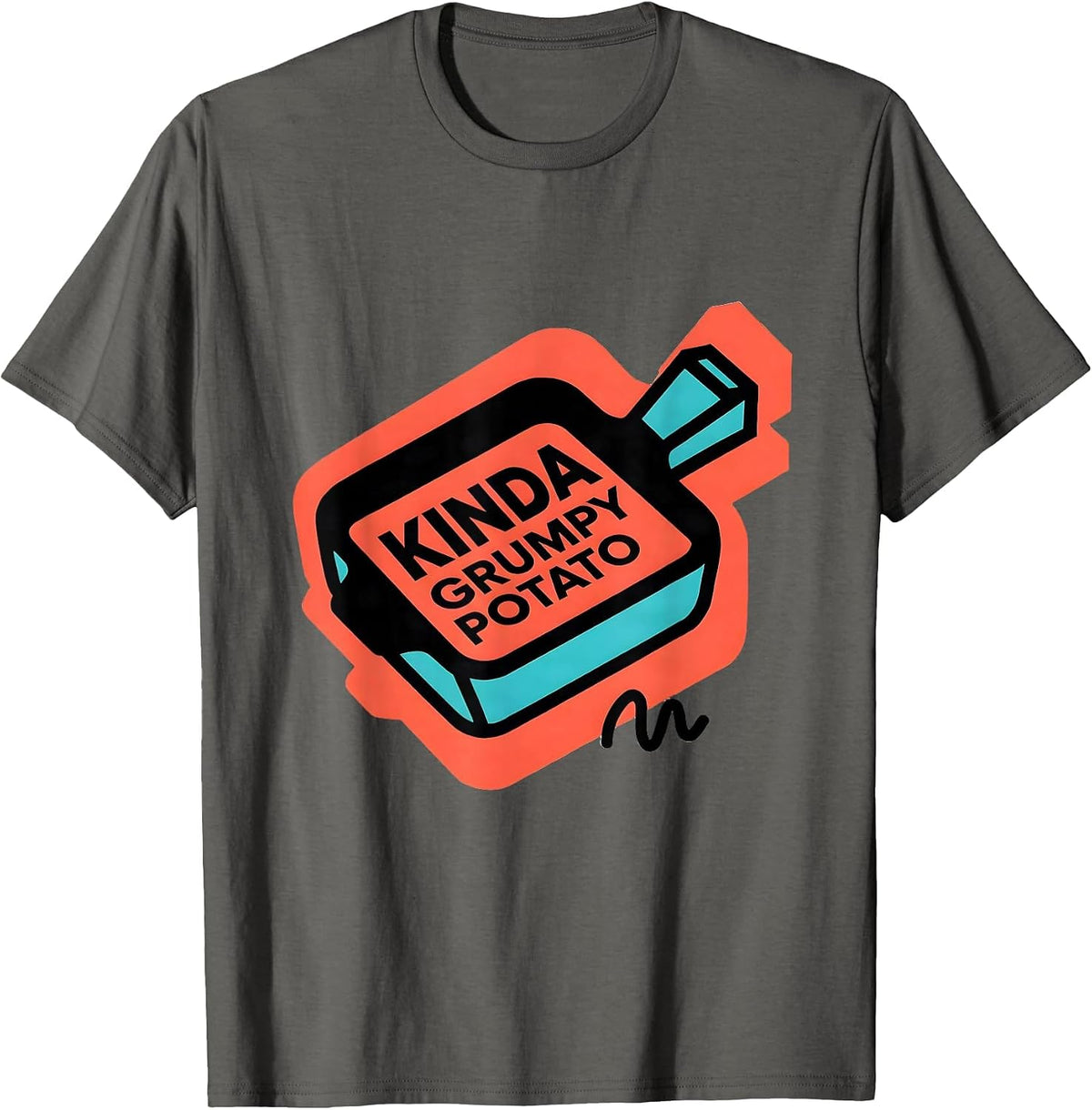 Kinda Grumpy Potato Funny Couple Sweet Potato Humor T-Shirt - Asphalt Grey