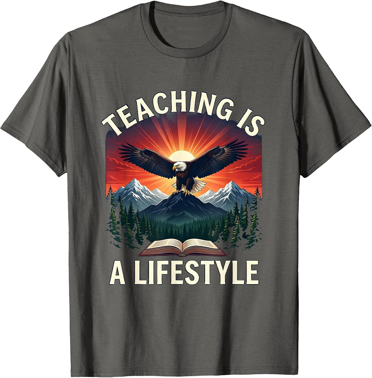 Teaching Is a Lifestyle First Grade Teacher Design T-Shirt - Asphalt Grey