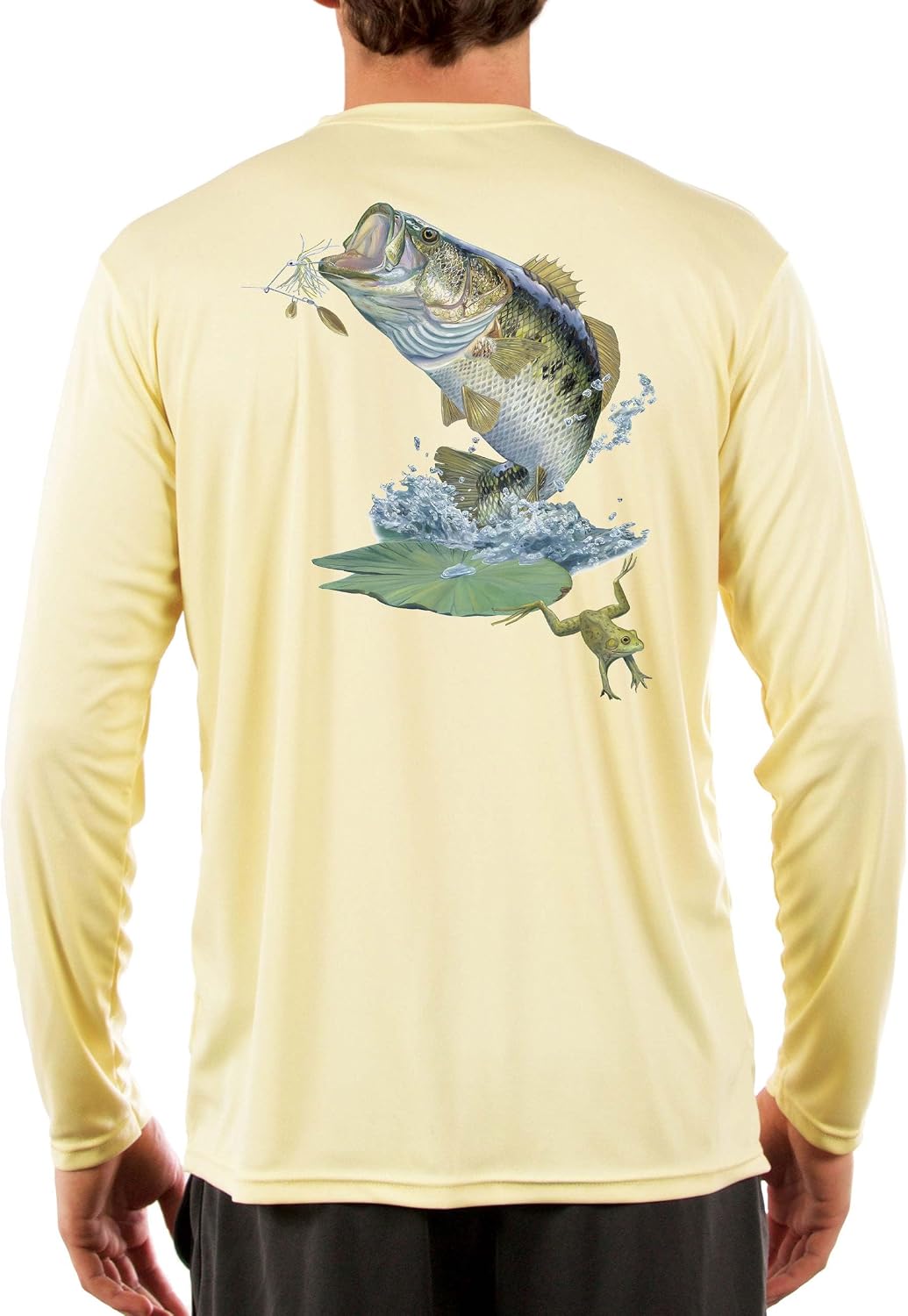 Skiff Life Large Mouth Bass Fishing Shirt - Long Sleeve Men's Fishing Shirt Moisture Wick 50+ UPF Fabric Bass Pro Shop -