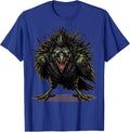 Fawk Off Crow Snarling Ruffled Feathers Design T-Shirt - Royal Blue