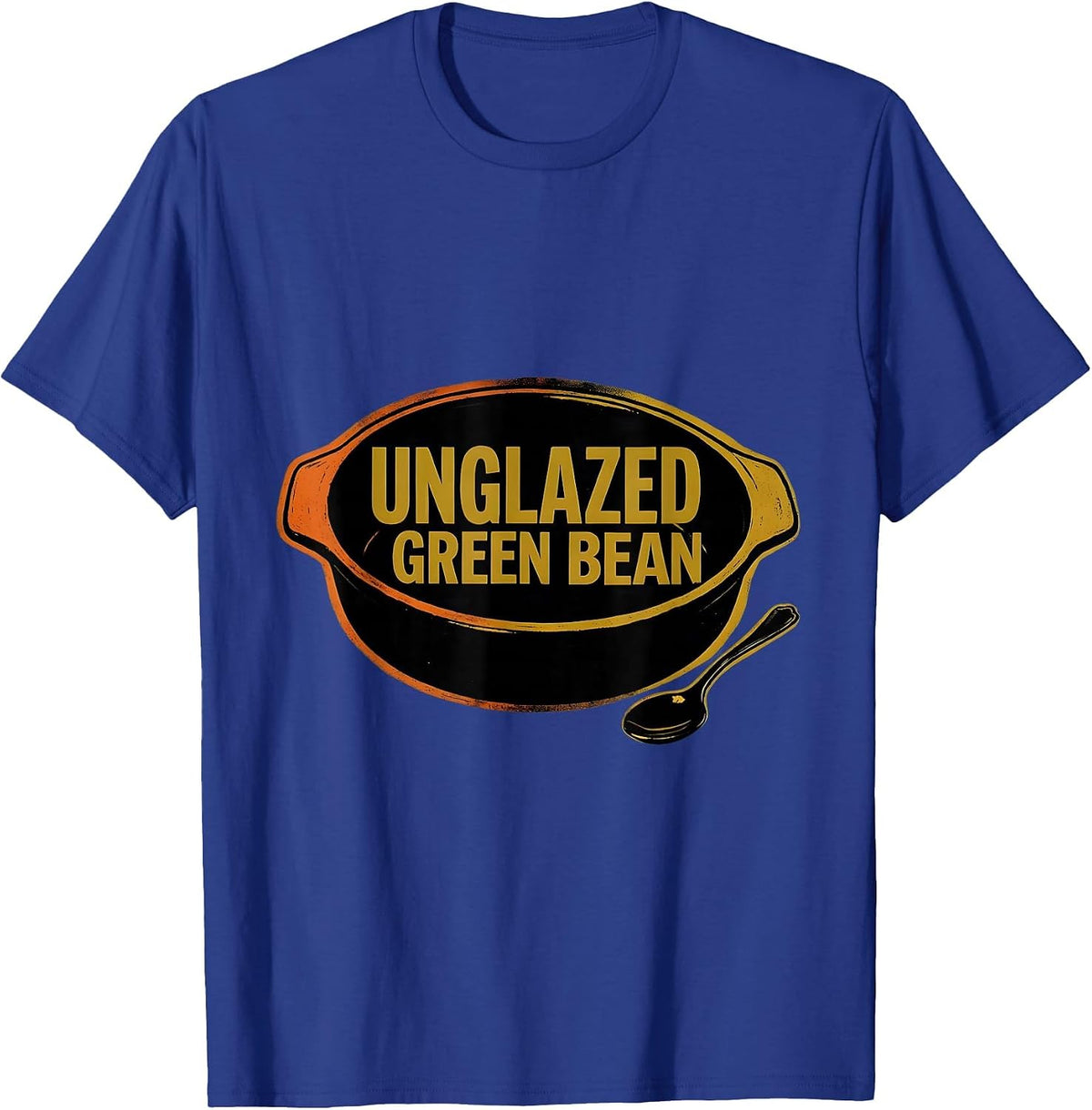 Men's Unglazed Green Bean Funny Thanksgiving Couple Matching Pun T-Shirt - Royal Blue