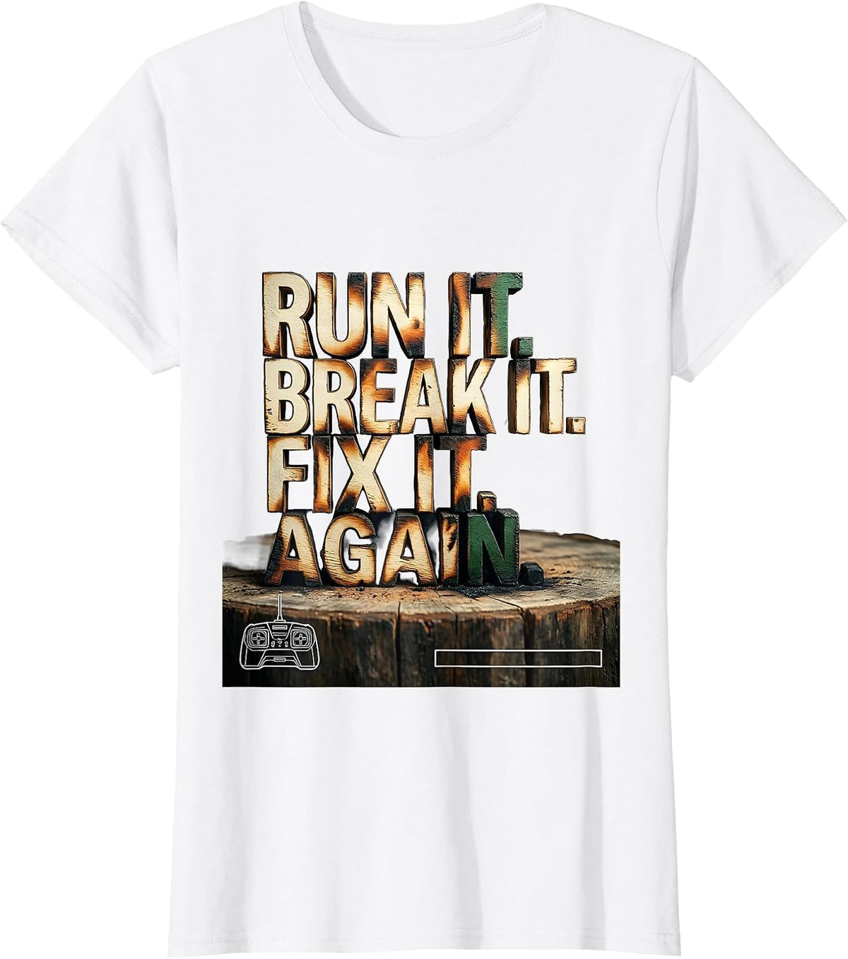 Run It Break It Fix It Again Vintage RC Car Racing Drag T-Shirt - White