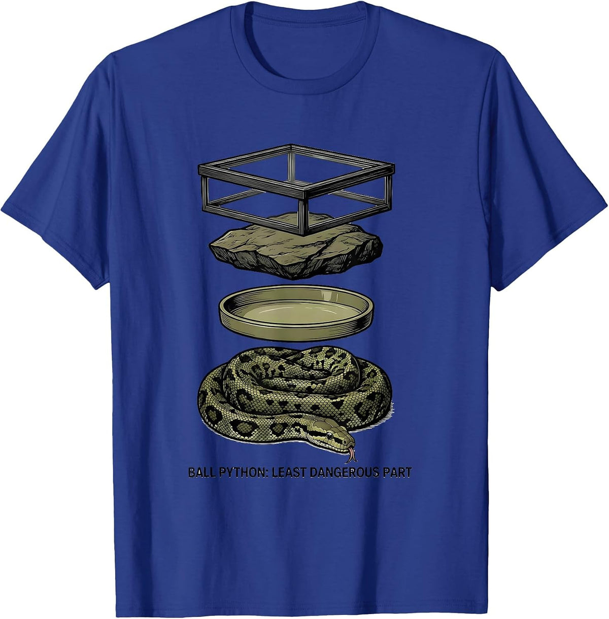 Ball Python: Least Dangerous Part Funny Snake Lover Meme T-Shirt - Royal Blue