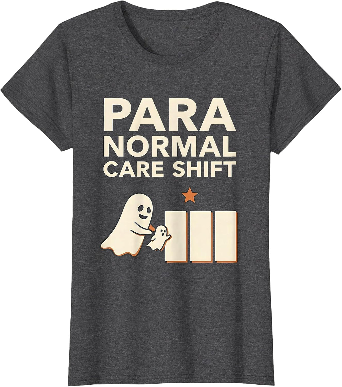 Women's Para Normal Care Shift Funny Paraprofessional Halloween T-Shirt - Dark Heather Grey