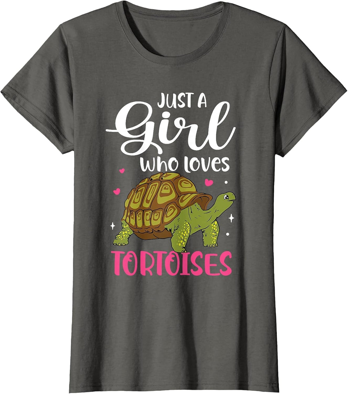 Turtle Reptile Women Cute Just A Girl Who Loves Tortoises T-Shirt - Asphalt Grey
