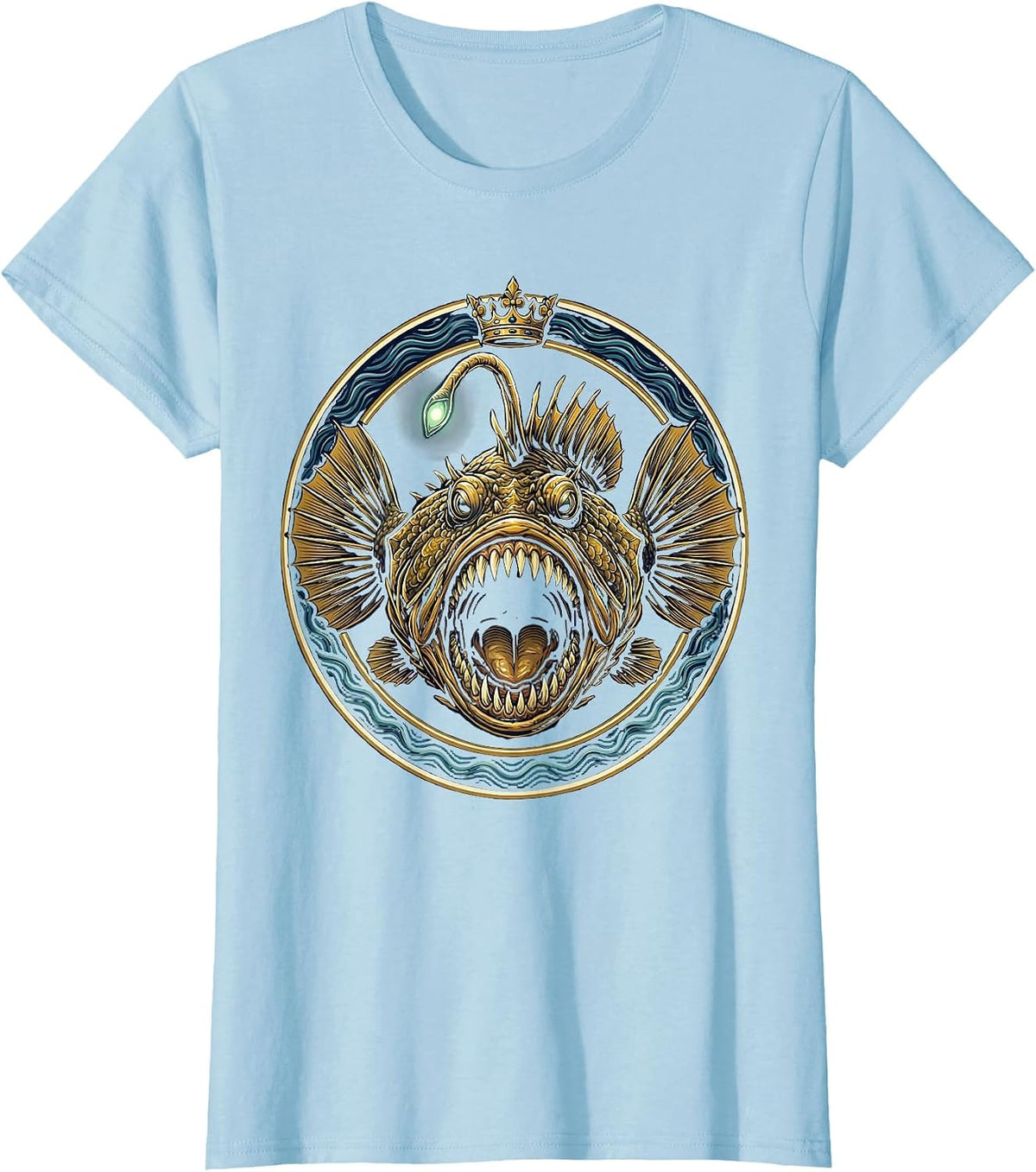 Women's Anglerfish Glowing in Gulf of Mexico Depths T-Shirt - Baby Blue
