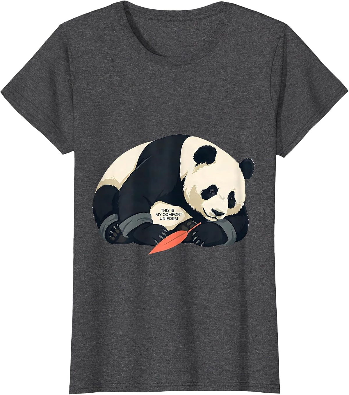 Women's This Is My Comfort Uniform Funny Panda Lover Animal Humor T-Shirt - Dark Heather Grey