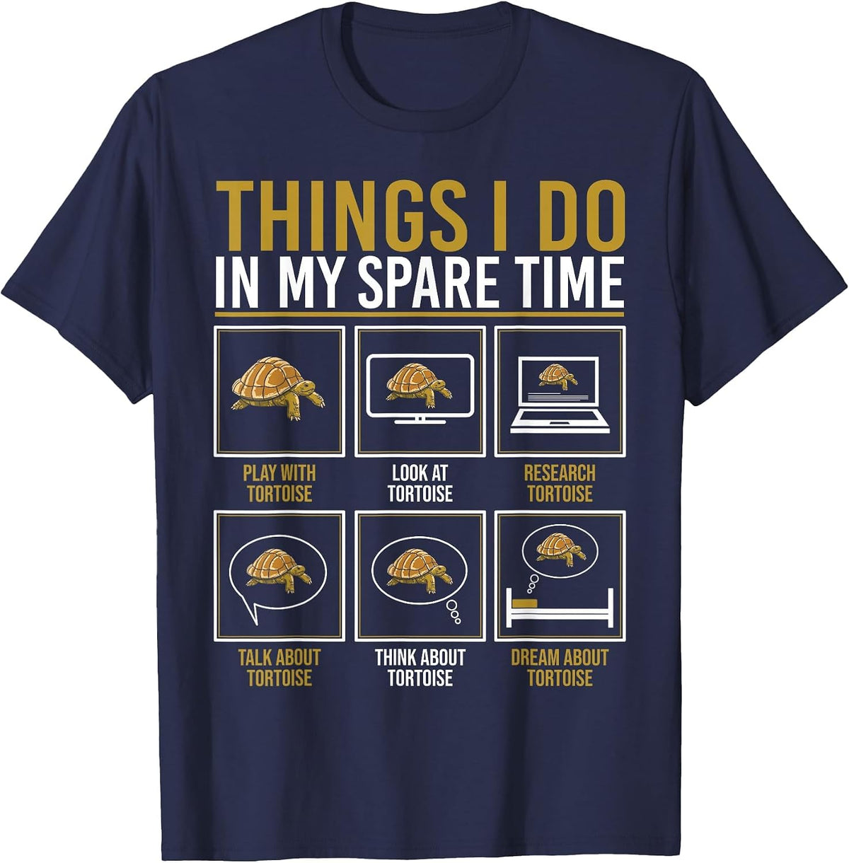 Things I Do in My Spare Time Turtle Reptile Men Turtle Fan T-Shirt - Navy Blue