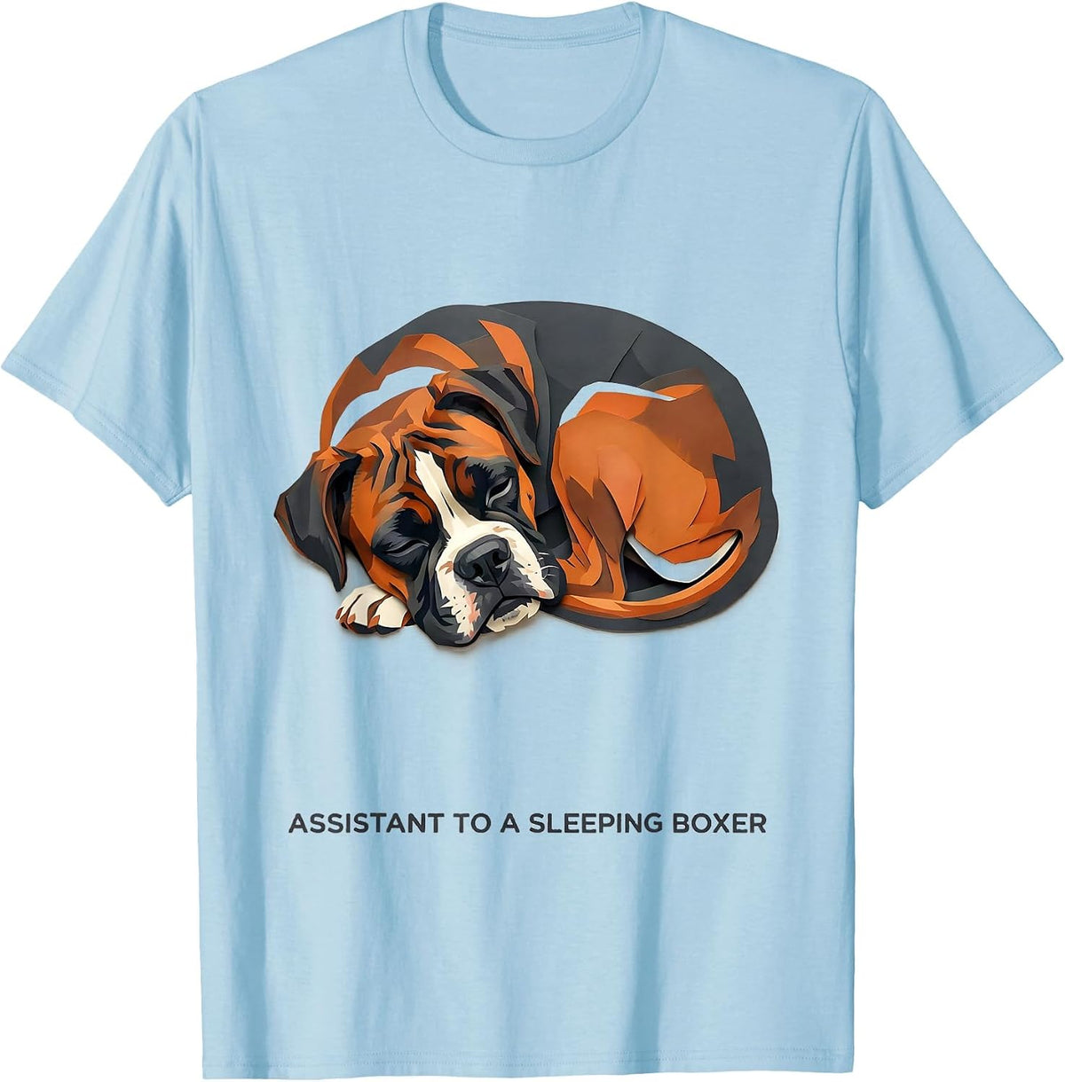 Men's Assistant To A Sleeping Boxer Dog Lover Pajamas Loungewear T-Shirt - Baby Blue