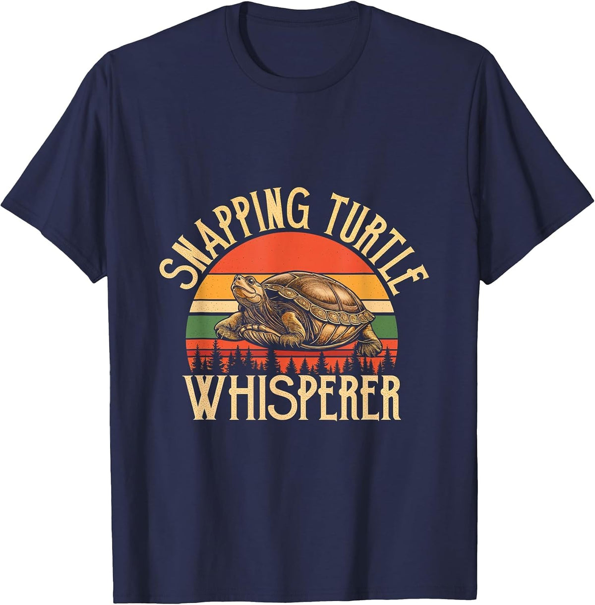 Snapping Turtle Whisperer Turtle Lover Reptile Nature T-Shirt - Navy Blue