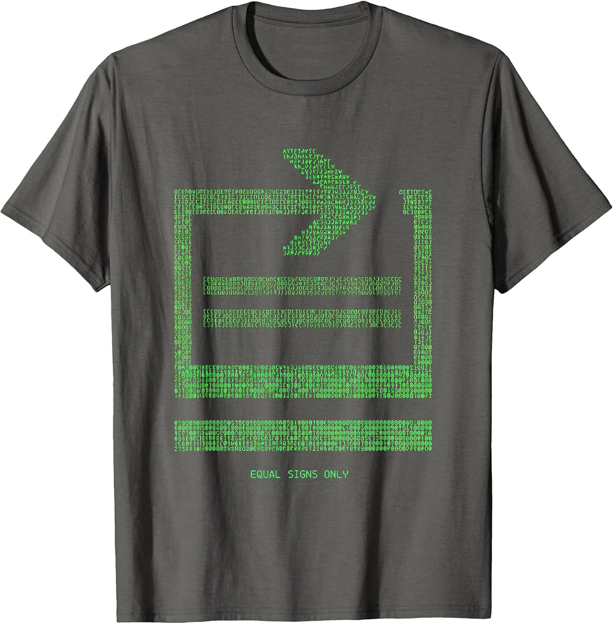 Equal Signs Only Math Equality Antiracism Symbol T-Shirt - Asphalt Grey