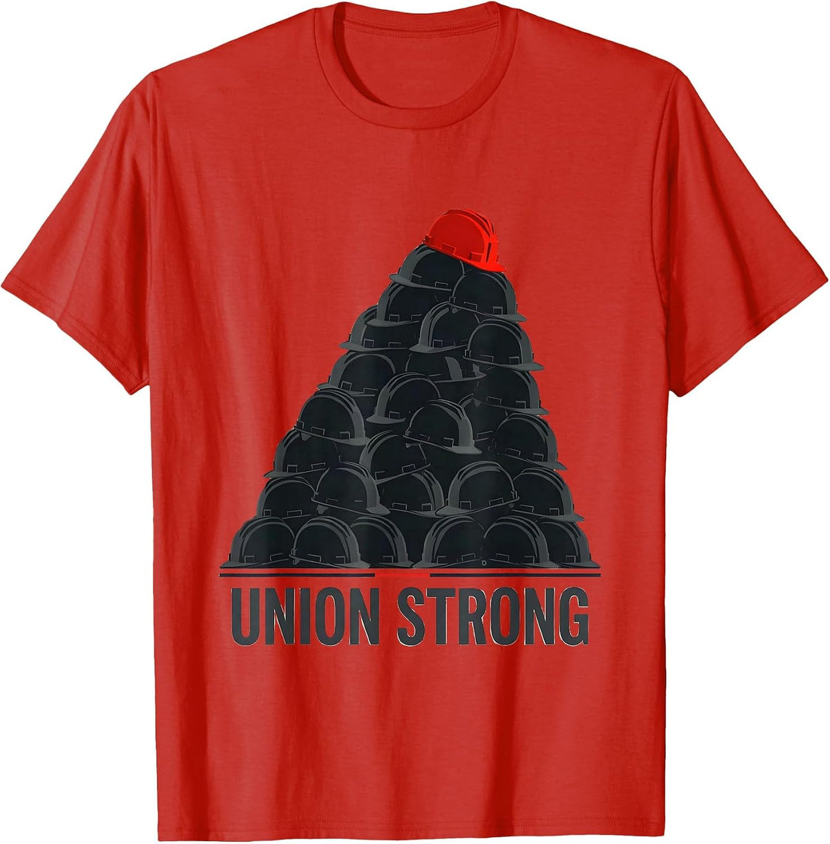 Men's Union Strong Skilled Trades Labor Day Union Worker Pride T-Shirt - Red