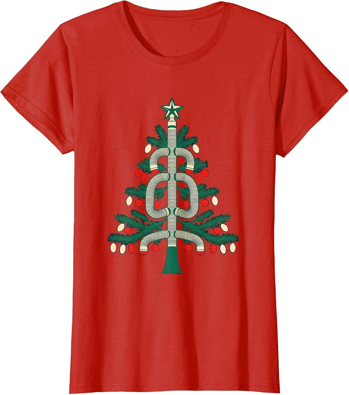 Women's Ventilator Circuit Christmas Respiratory Therapist Humor T-Shirt - Red