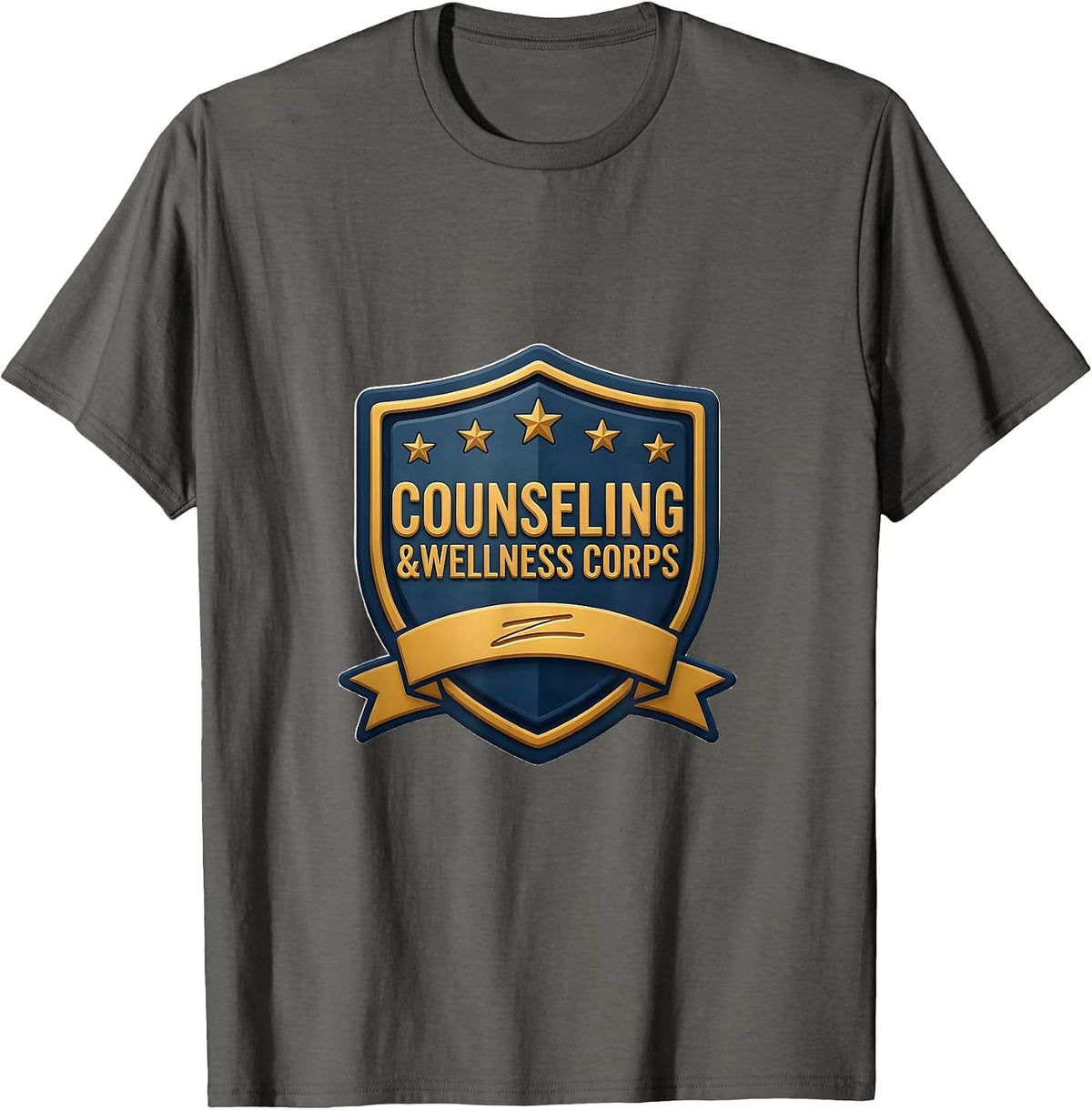 Men's Counseling & Wellness Corps School Counselor Mental Health T-Shirt - Asphalt Grey