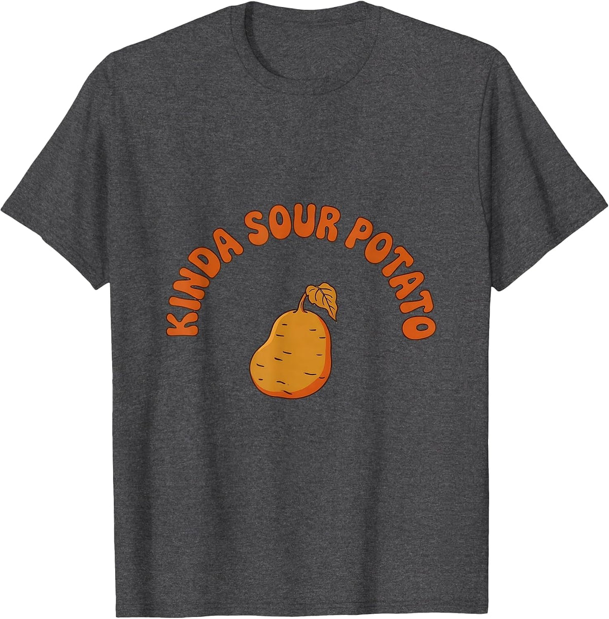 Kinda Sour Potato Retro 70s Funny Couple Thanksgiving T-Shirt - Dark Heather Grey